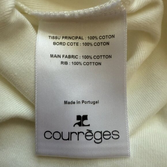 Courreges Paris Embroidered Cotton-Jersey Mini Dress Women's Small White NWT - Picture 12 of 14